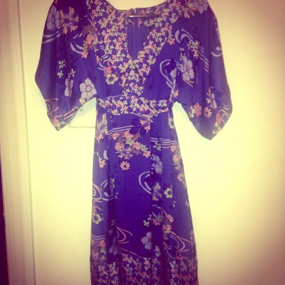 H&M PURPLE KIMONO style dress