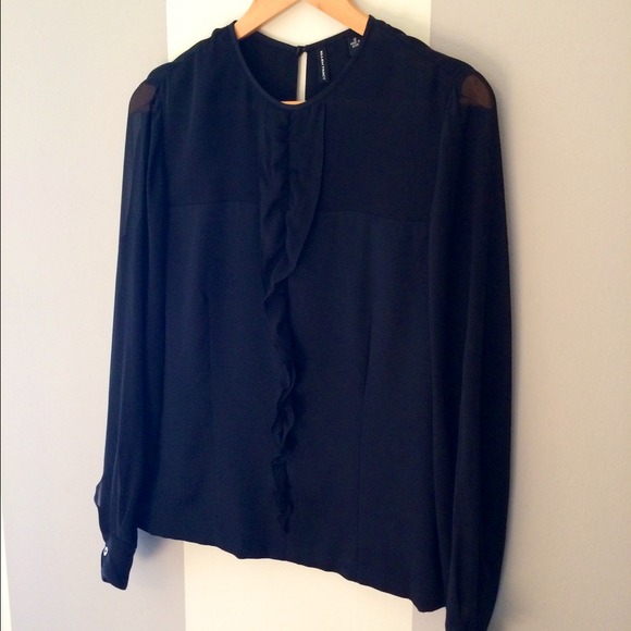 Ellen Tracy Silk and chiffon Ruffle blouse - Picture 3 of 4