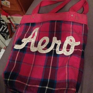 Pink and purple plaid tote🎀👜👛