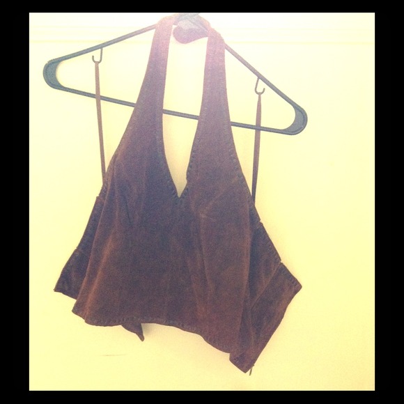 Suede halter top