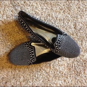 Black studded flats