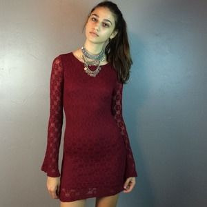 Lace red dress