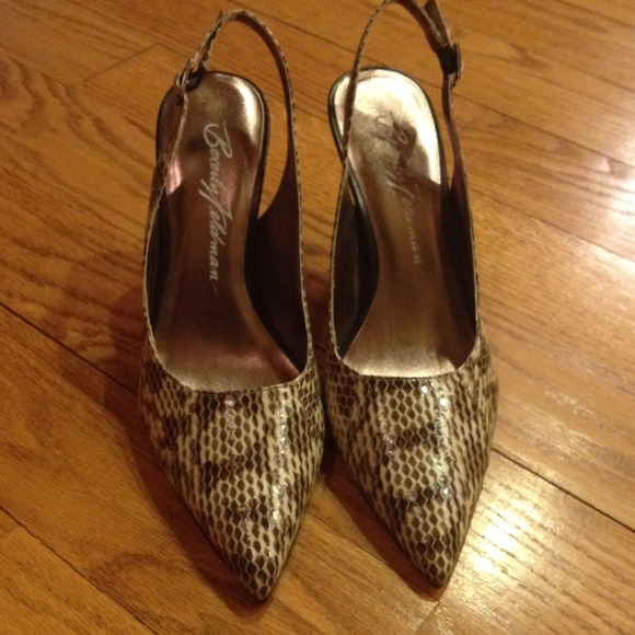 Snake Textured Slingback Pumps