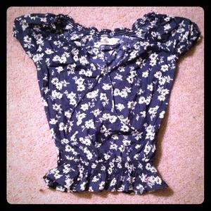 Navy peplum shirt