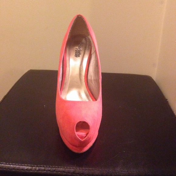 peep toe Coral high heel shoe