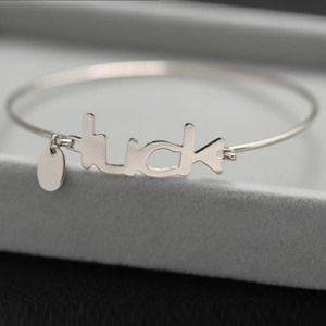 Inspiration Bangle LUCK Silver