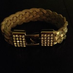 Silver metallic braided braclet