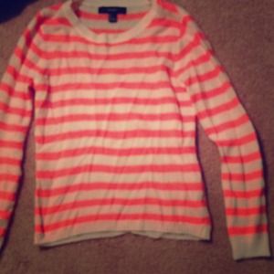 Pink and white striped sweater