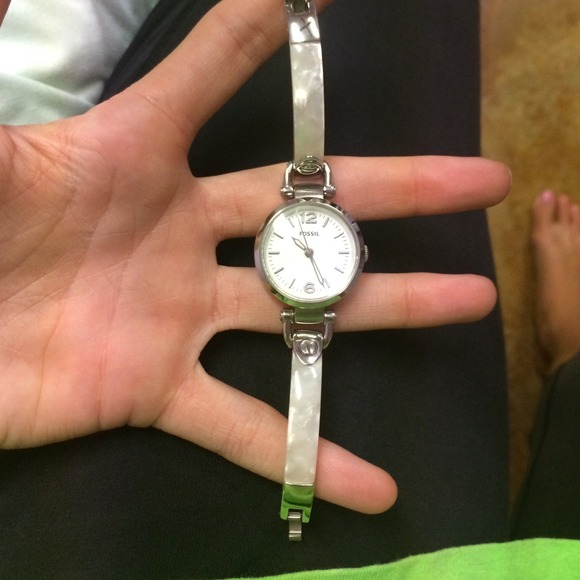Fossil watch silver/pearl