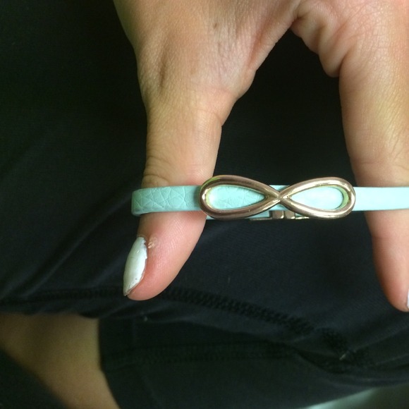 Mint blue infinity bracelet