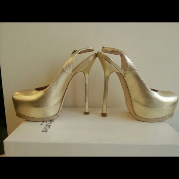 NIB YSL Tribtoo light gold slingback, size 35 - Picture 2 of 4