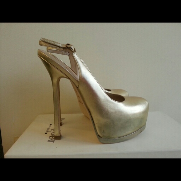 NIB YSL Tribtoo light gold slingback, size 35 - Picture 3 of 4