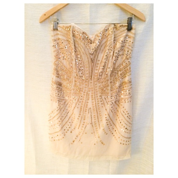H&M Strapless embroidered party dress