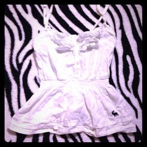 Abercrombie KIDS White Ruffled Tank