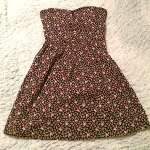 cute floral strapless dress