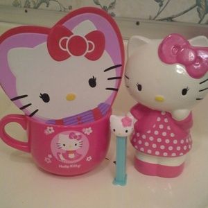 Hello Kitty glass items and purse