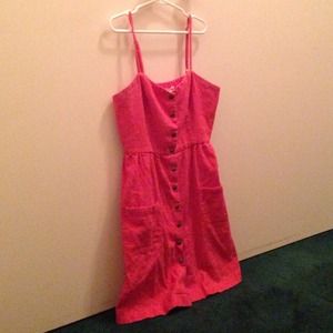 button up orange dress 💘
