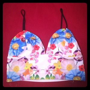 Floral crop top with straps