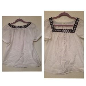 White Ann Taylor Loose Blouse