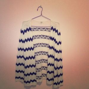 BB Dakota Navy & White Cardigan