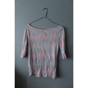 Shear light green/pink 3/4 sleeve fairy like top