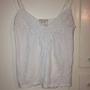 Abercrombie & Fitch loose detailed white tank top