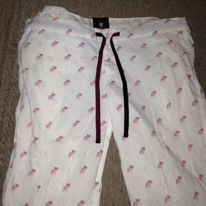 Abercrombie & Fitch white & burgundy pajama pants