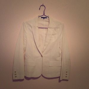 Theory White Cotton Blazer