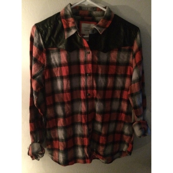 Red & black long sleeve button up