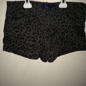 Grey & black cheetah shorts
