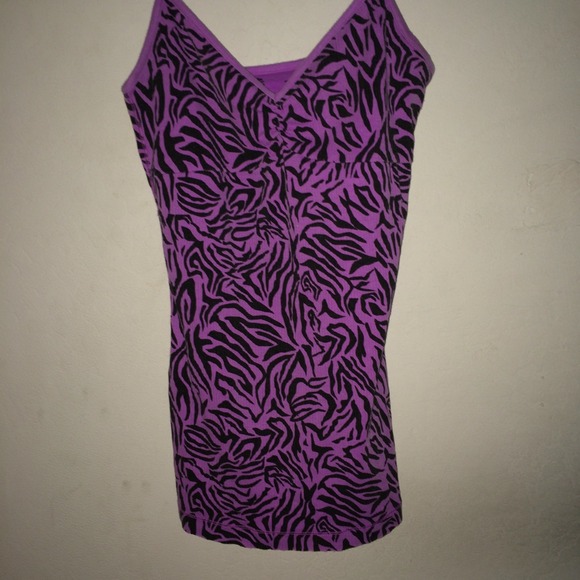Purple zebra print spaghetti strap