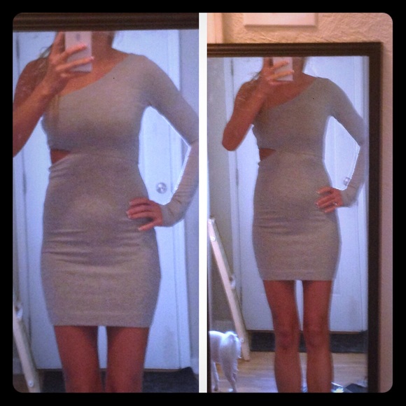 Bcbgeneration gray cutout bodycon dress size XS