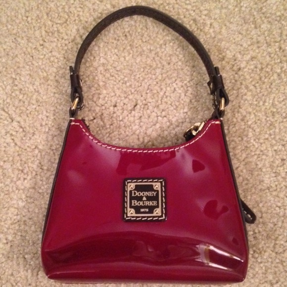 Red patent leather Dooney and Bourke bitsy bag