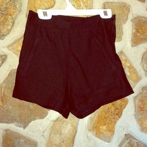 black high rise stretch shorts