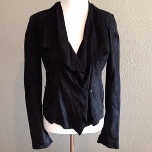 Draped Leather Jacket
