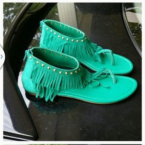 Green Sandals with jewels