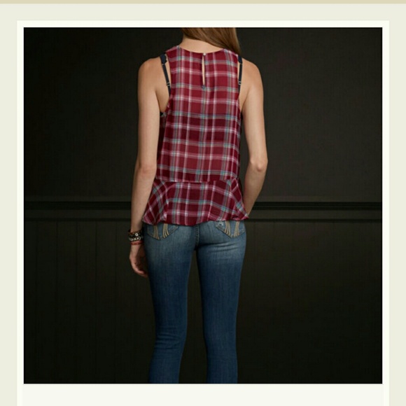 Red Peplum Top - Picture 3 of 4