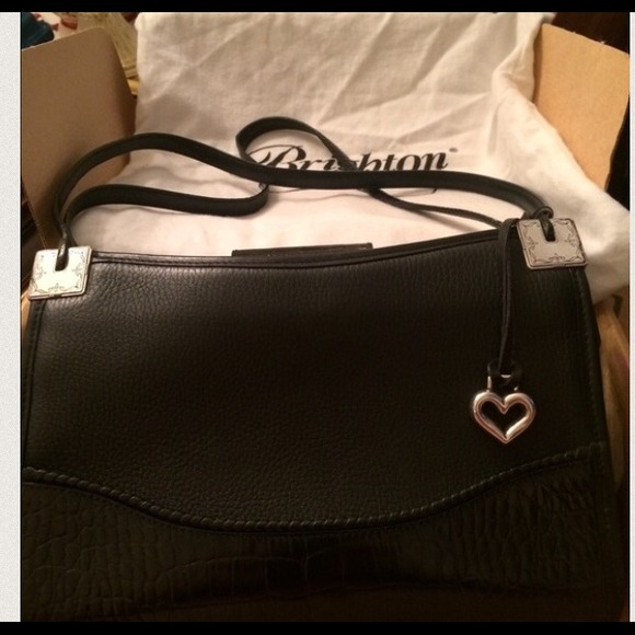 BRIGHTON black leather almost new with duster bag