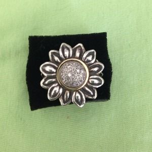 Sterling and 14k gold diamond ring.