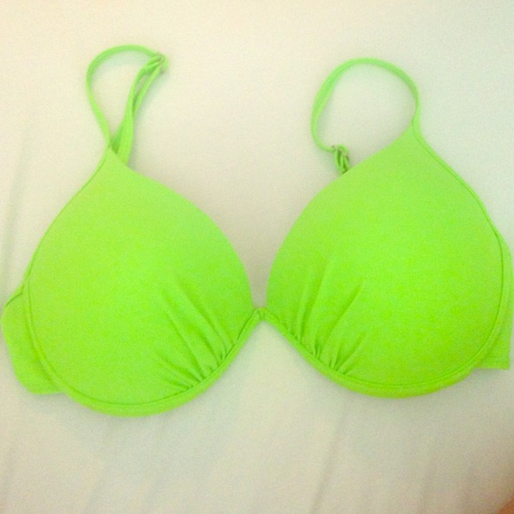 Lime green pushup swimsuit