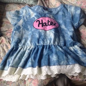 LAZY OAF "HATER" babydoll top OS