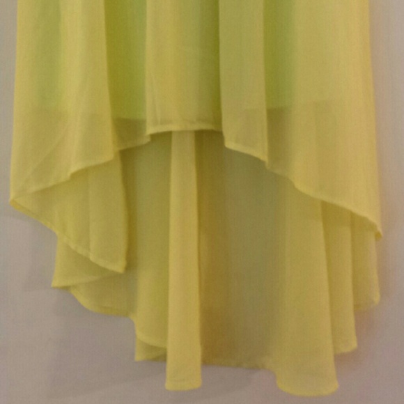 Yellow High-low Dress with Bustier Top - Picture 3 of 4