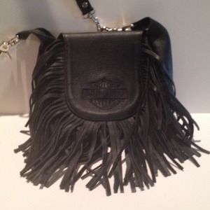 Leather Harley Davidson fringe purse!