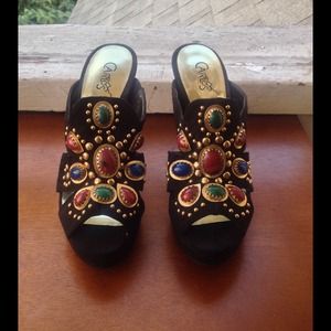 Bejeweled "Crown" Mule Stiletto