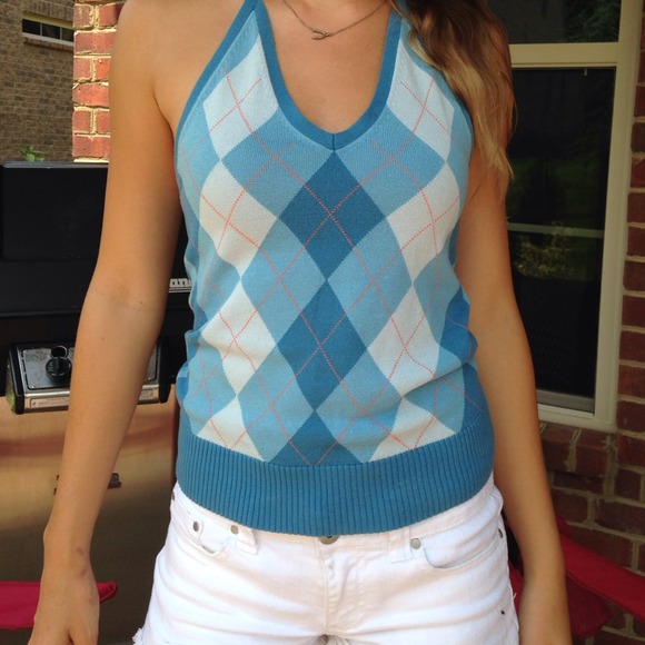 J. Crew Tops - 🌞J.Crew Argyle sweater halter top