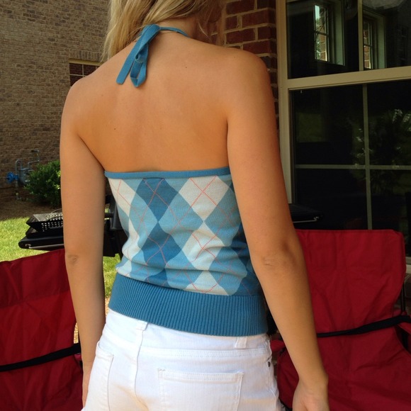 🌞J.Crew Argyle sweater halter top - Picture 2 of 2