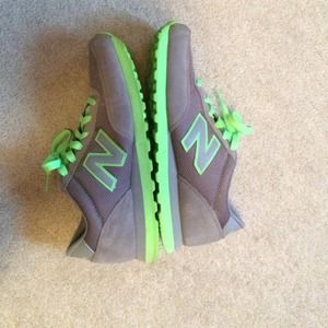 Grey and Lime Green New Balance