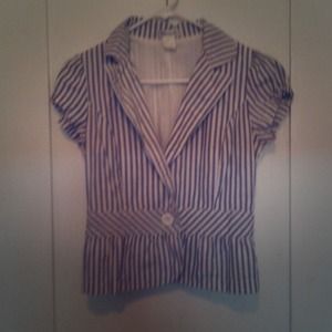 Blue and white stripped vest