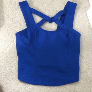 Royal blue crop top with zipper