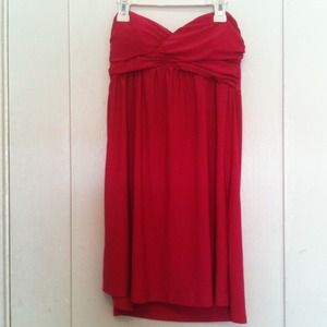 Hot pink strapless summer dress